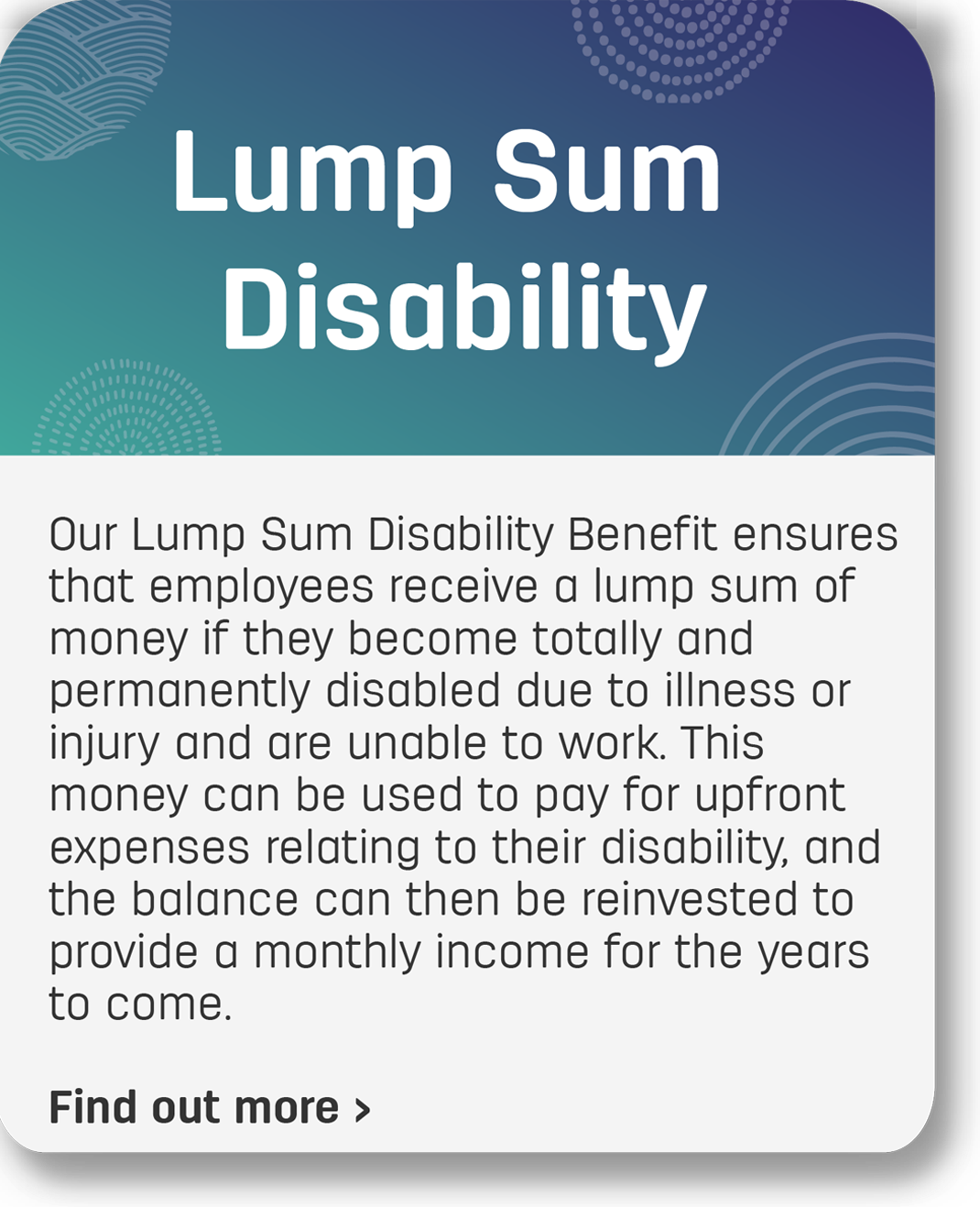 Lump sum disability